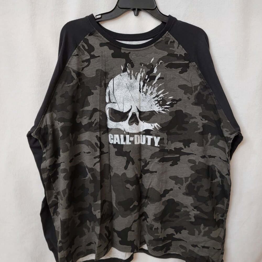 Call Of Duty‎ Mens Camo Long Sleeve T-Shirt XXL Skull Graphic